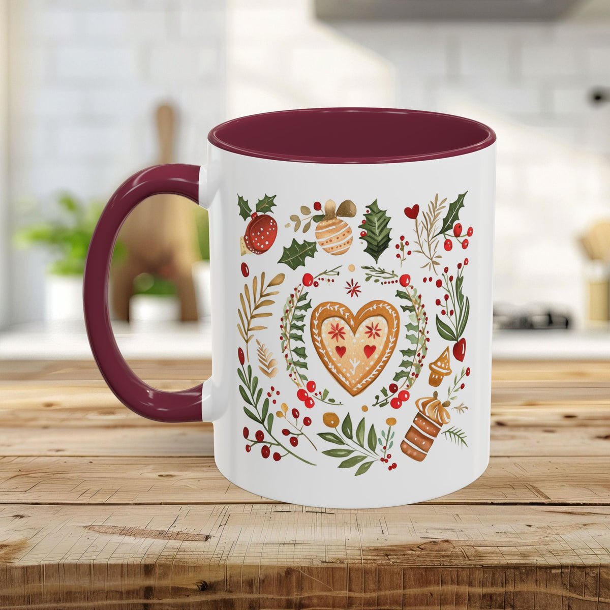 Holiday Gingerbread Heart Art Mug (11/15oz)