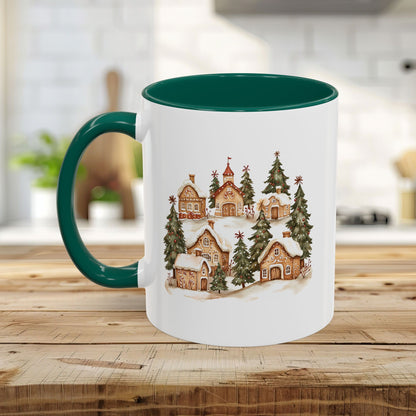 Snowy Holiday Gingerbread Village Mug (11/15oz)