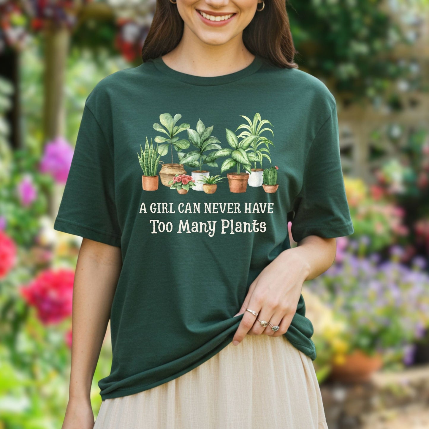 A Girl Can Never Have Too Many Plants T-Shirt