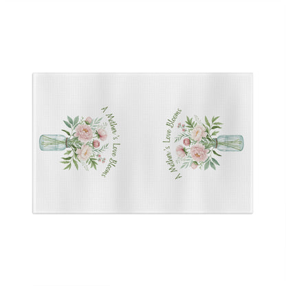 A Mother's Love Blooms Floral Bouquet Tea Towel