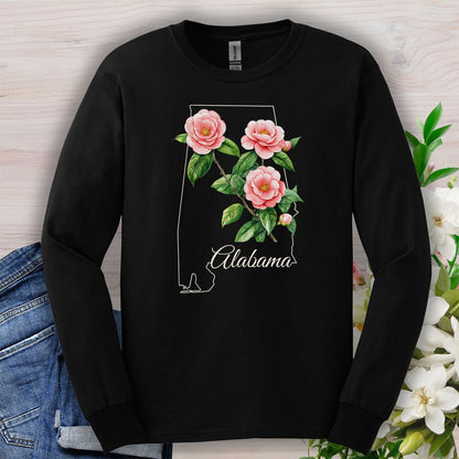 Alabama State Flower Long Sleeve Tee - Camellia