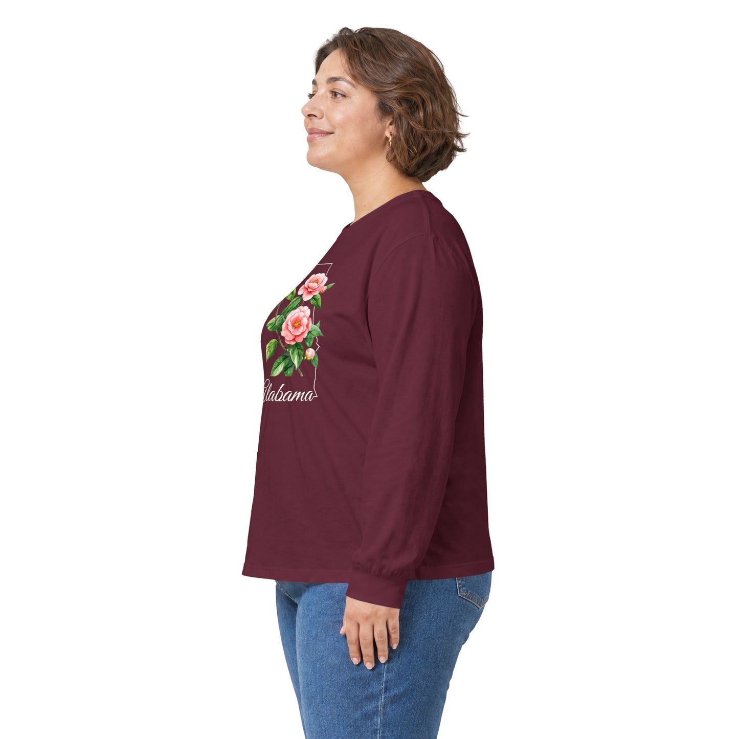 Alabama State Flower Long Sleeve Tee - Camellia