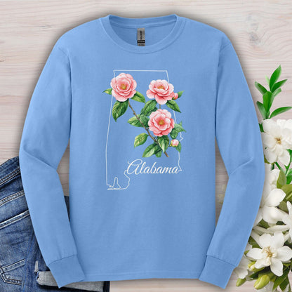 Alabama State Flower Long Sleeve Tee - Camellia