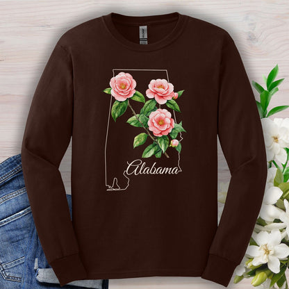 Alabama State Flower Long Sleeve Tee - Camellia