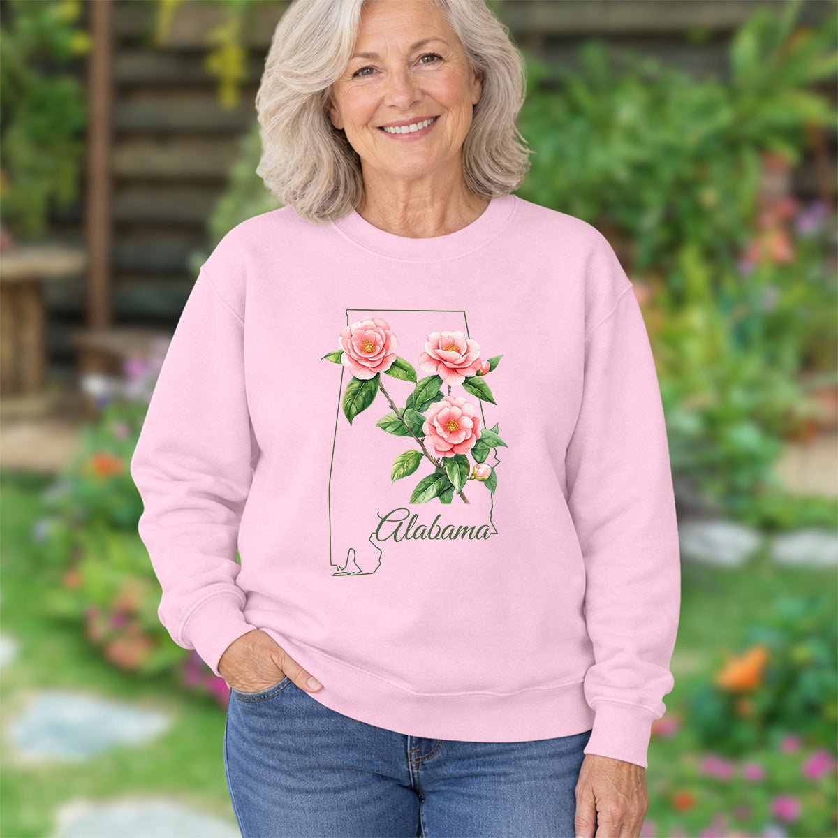 Alabama State Flower Sweatshirt - Camellia