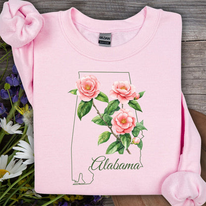Alabama State Flower Sweatshirt - Camellia
