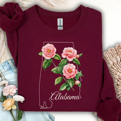 Alabama State Flower Sweatshirt - Camellia