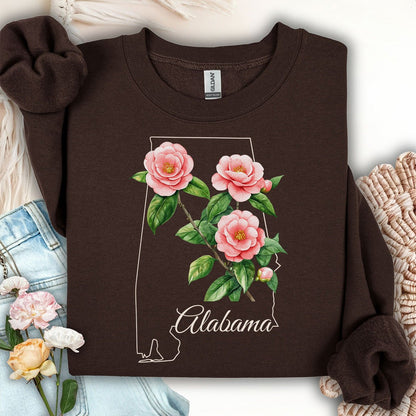 Alabama State Flower Sweatshirt - Camellia