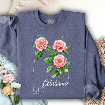Alabama State Flower Sweatshirt - Camellia