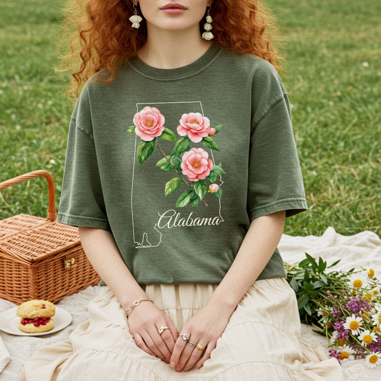 Alabama State Flower T-Shirt - Camellia