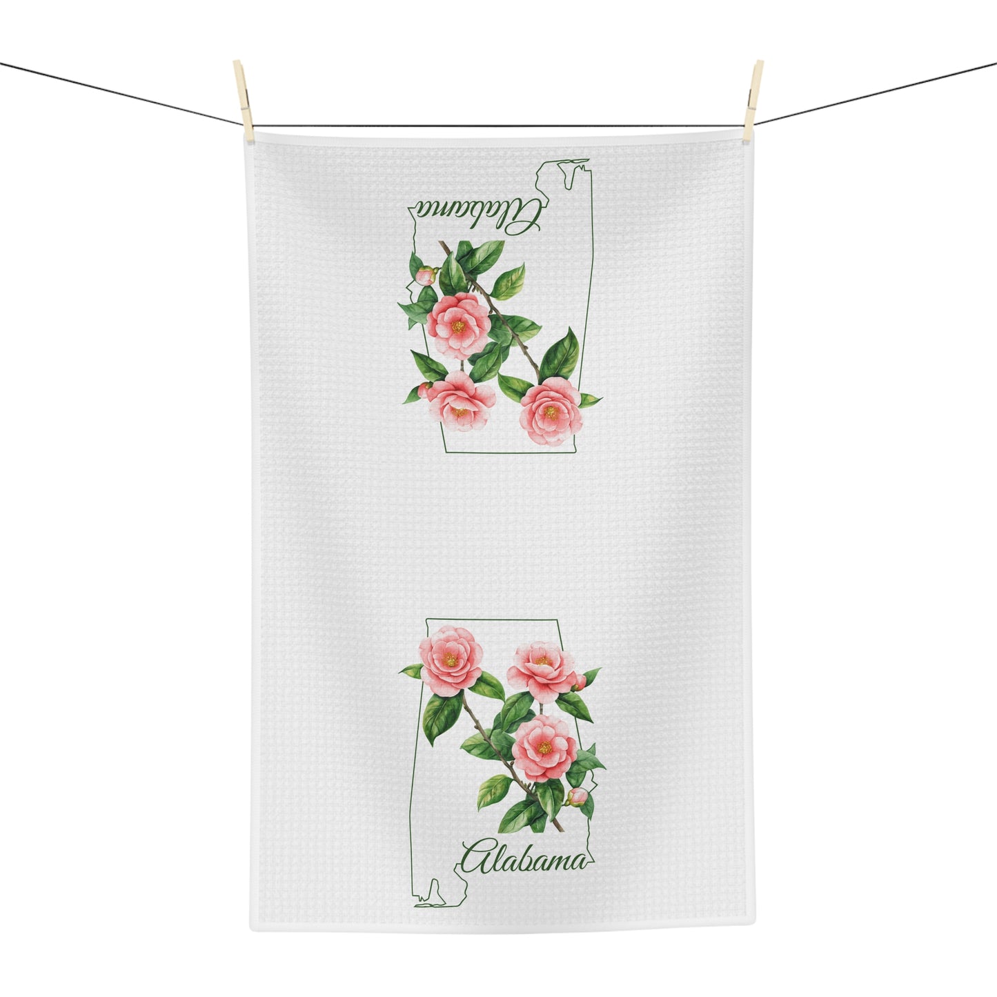 Alabama State Flower Tea Towel - Camelia