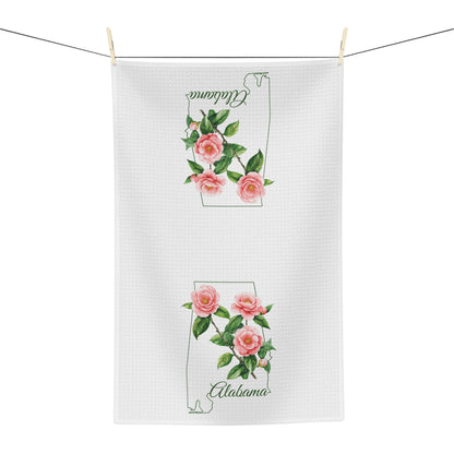 Alabama State Flower Tea Towel - Camelia