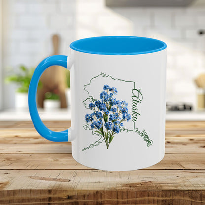 Alaska State Flowel Mug – Alpine Forget-Me-Not (11/15oz)