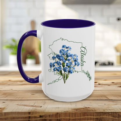 Alaska State Flowel Mug – Alpine Forget-Me-Not (11/15oz)