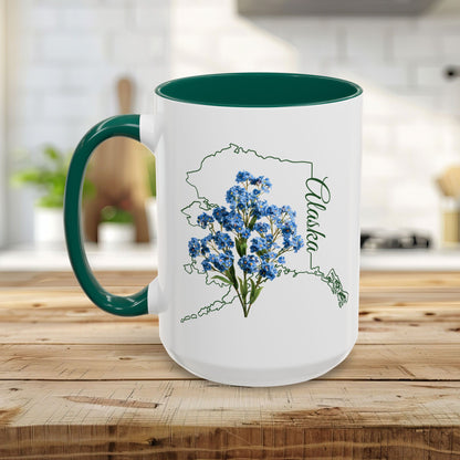 Alaska State Flowel Mug – Alpine Forget-Me-Not (11/15oz)