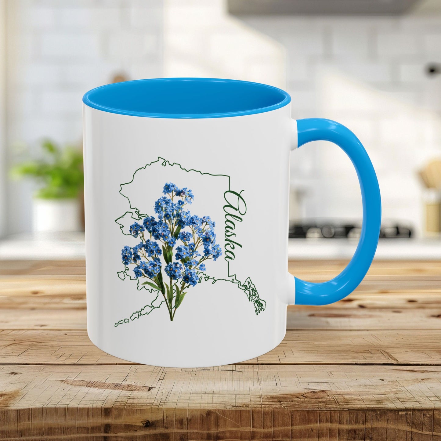 Alaska State Flowel Mug – Alpine Forget-Me-Not (11/15oz)