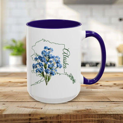 Alaska State Flowel Mug – Alpine Forget-Me-Not (11/15oz)