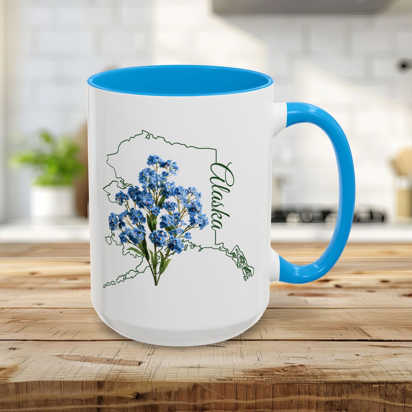 Alaska State Flowel Mug – Alpine Forget-Me-Not (11/15oz)