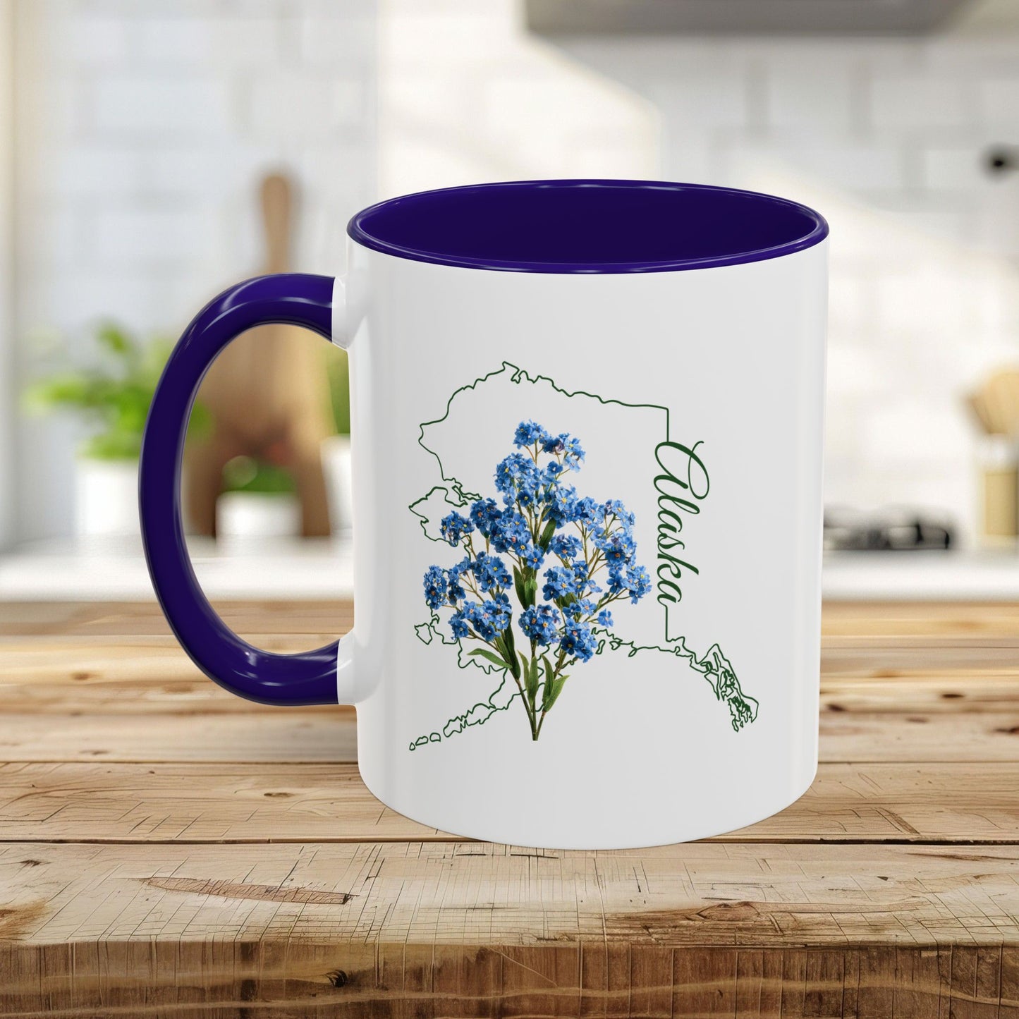 Alaska State Flowel Mug – Alpine Forget-Me-Not (11/15oz)