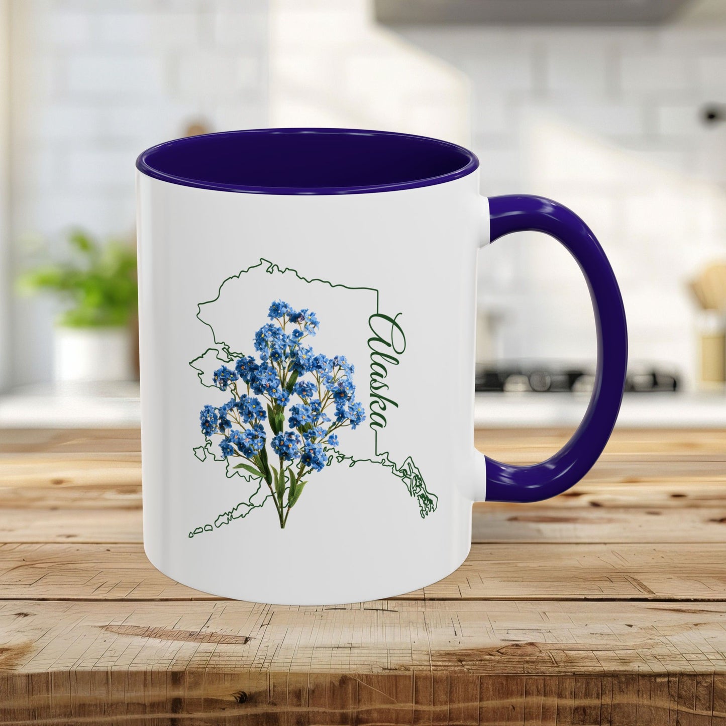 Alaska State Flowel Mug – Alpine Forget-Me-Not (11/15oz)