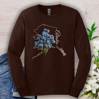 Alaska State Flower Long Sleeve Tee - Alpine Forget-Me-Not