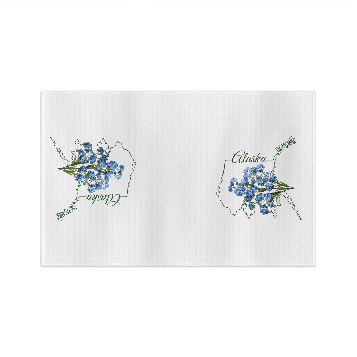 Alaska State Flower Tea Towel — Alpine Forget-Me-Not