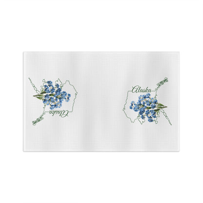 Alaska State Flower Tea Towel — Alpine Forget-Me-Not