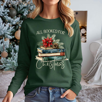 All Booked for Christmas Long Sleeve Tee