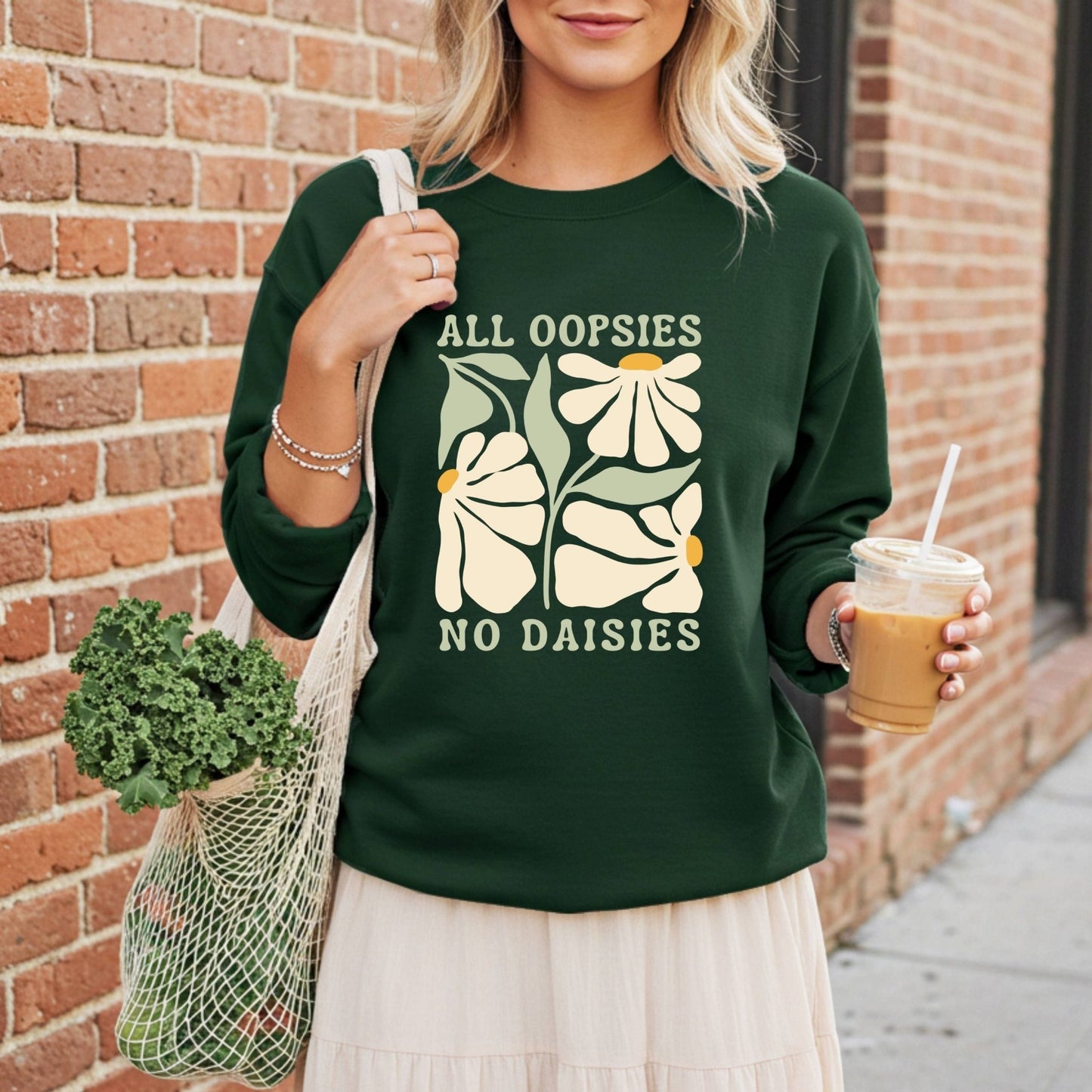 All Oopsies No Daisies Floral Boho Sweatshirt