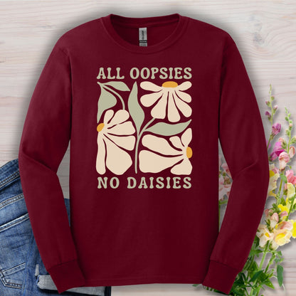 All Oopsies No Daisies Retro Floral Long Sleeve Tee