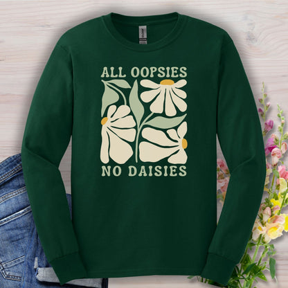 All Oopsies No Daisies Retro Floral Long Sleeve Tee