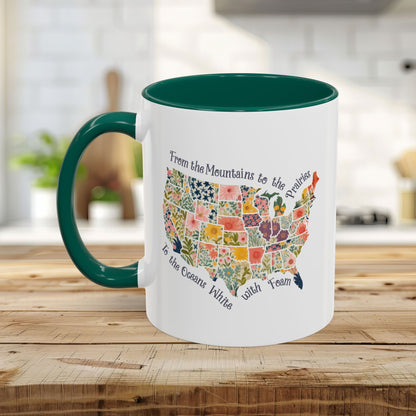 America the Beautiful Floral Map Mug  (11/15oz)