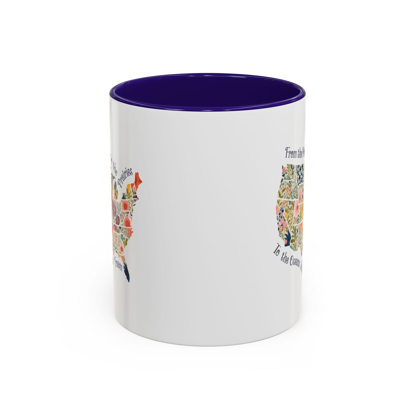 America the Beautiful Floral Map Mug  (11/15oz)