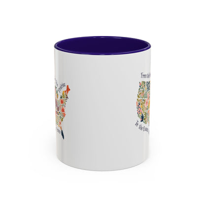 America the Beautiful Floral Map Mug  (11/15oz)