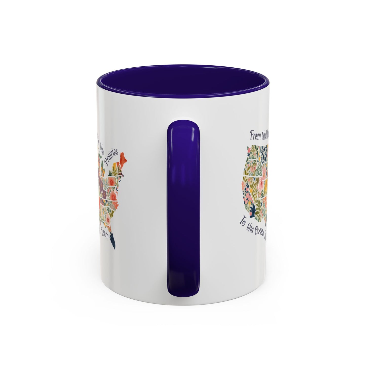 America the Beautiful Floral Map Mug  (11/15oz)