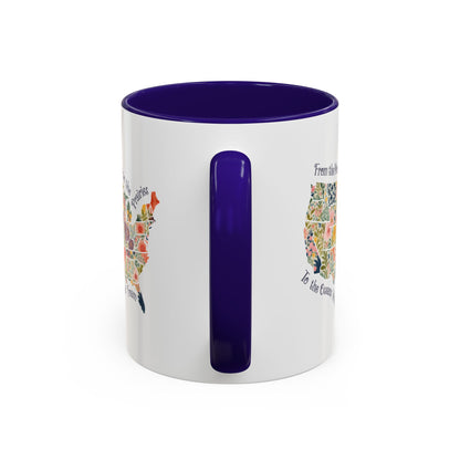 America the Beautiful Floral Map Mug  (11/15oz)