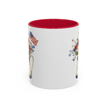 Americana Floral Pitcher with Flag (11oz/15oz)