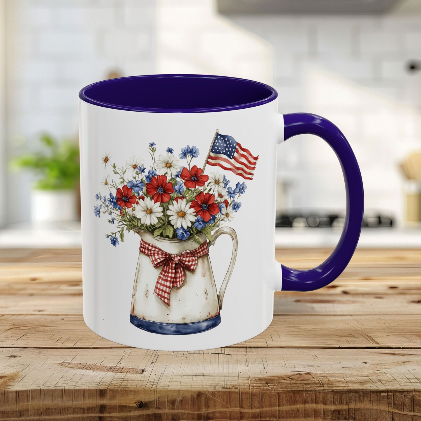 Americana Floral Pitcher with Flag (11oz/15oz)