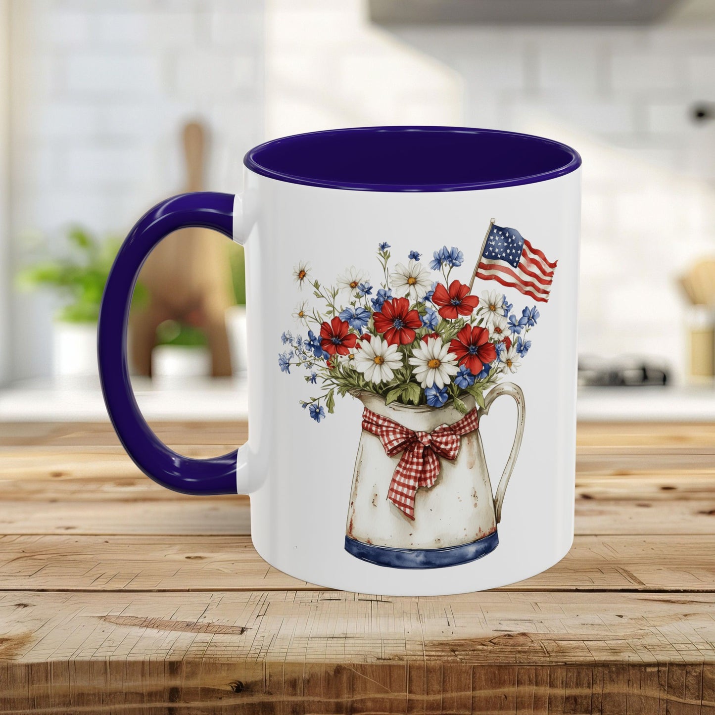 Americana Floral Pitcher with Flag (11oz/15oz)