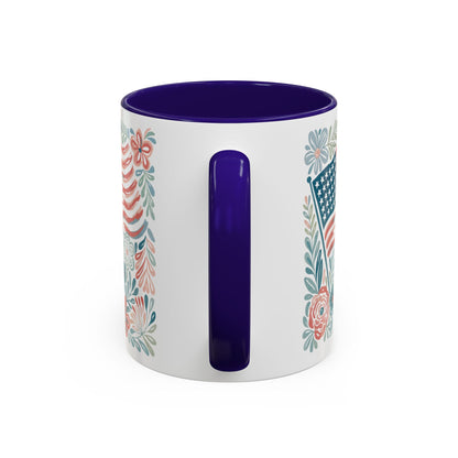 Americana Patriotic Floral Flag Mug (11/15oz)