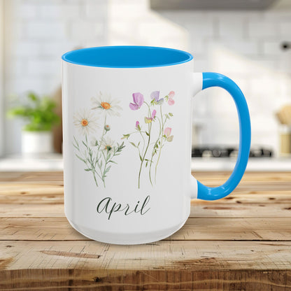 April Birth Month Flower Mug