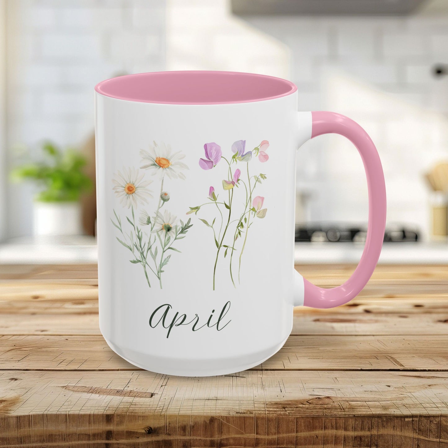 April Birth Month Flower Mug