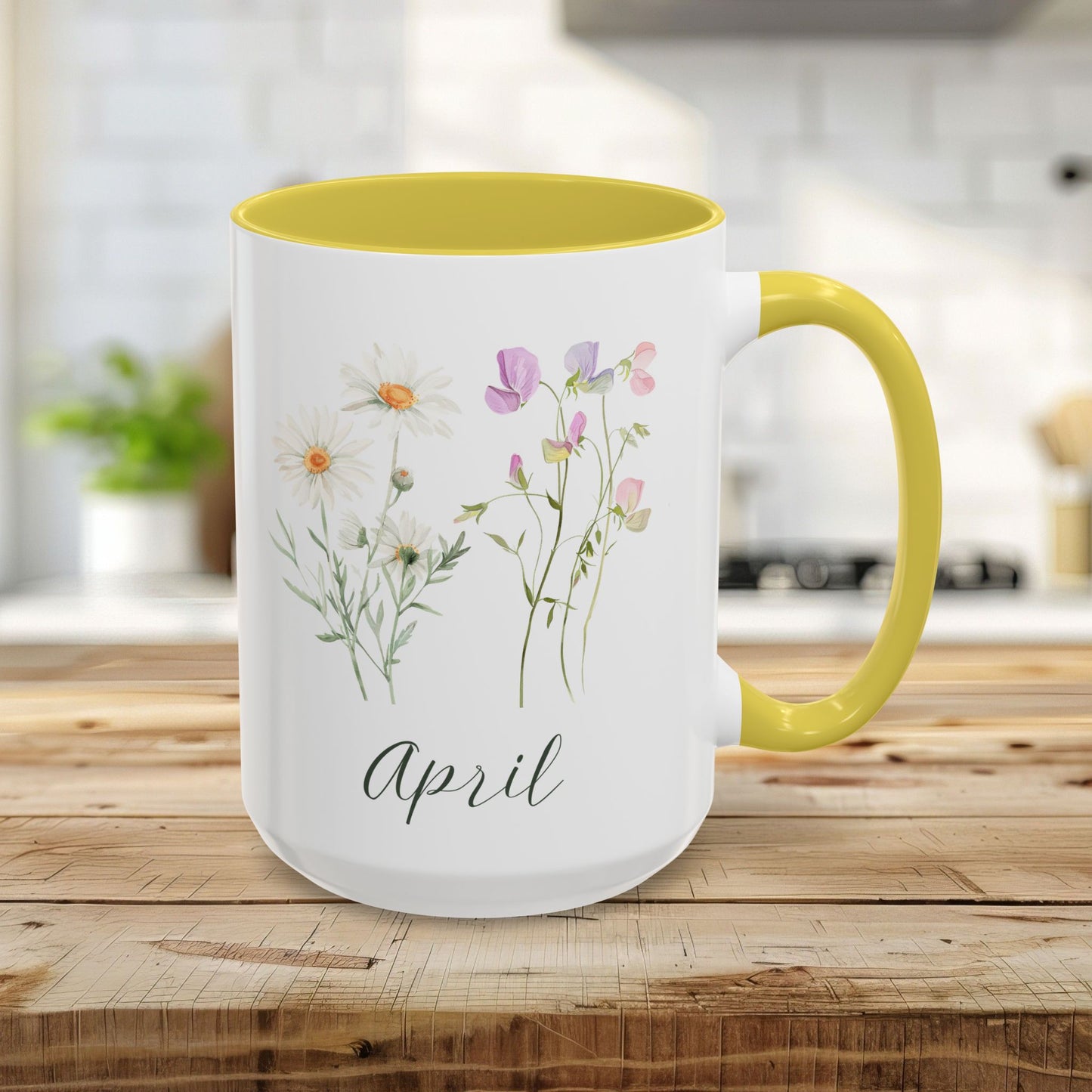 April Birth Month Flower Mug