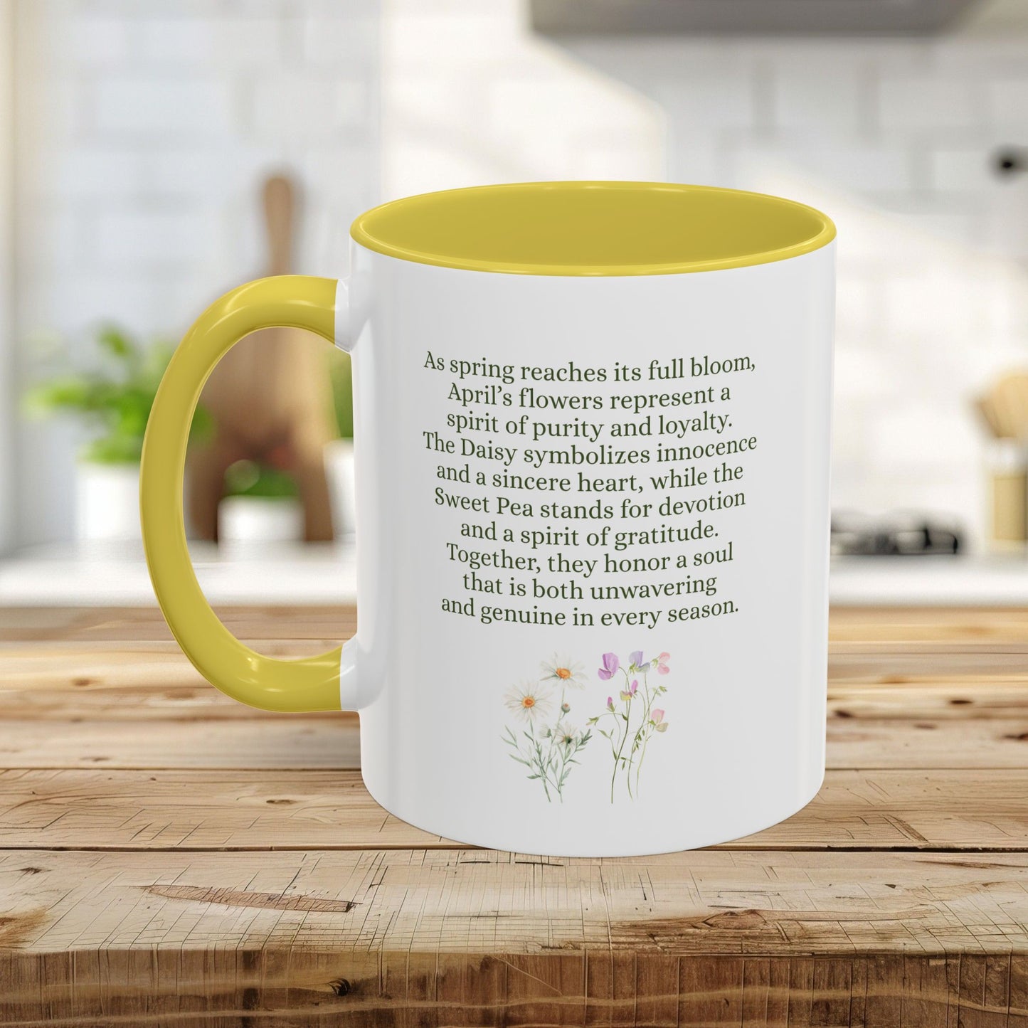 April Birth Month Flower Mug