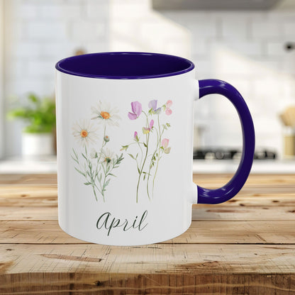 April Birth Month Flower Mug