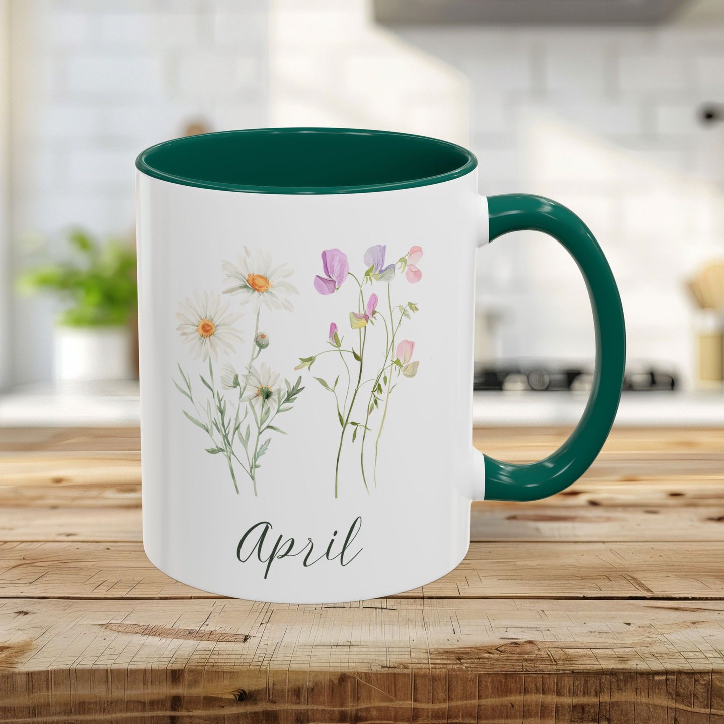 April Birth Month Flower Mug