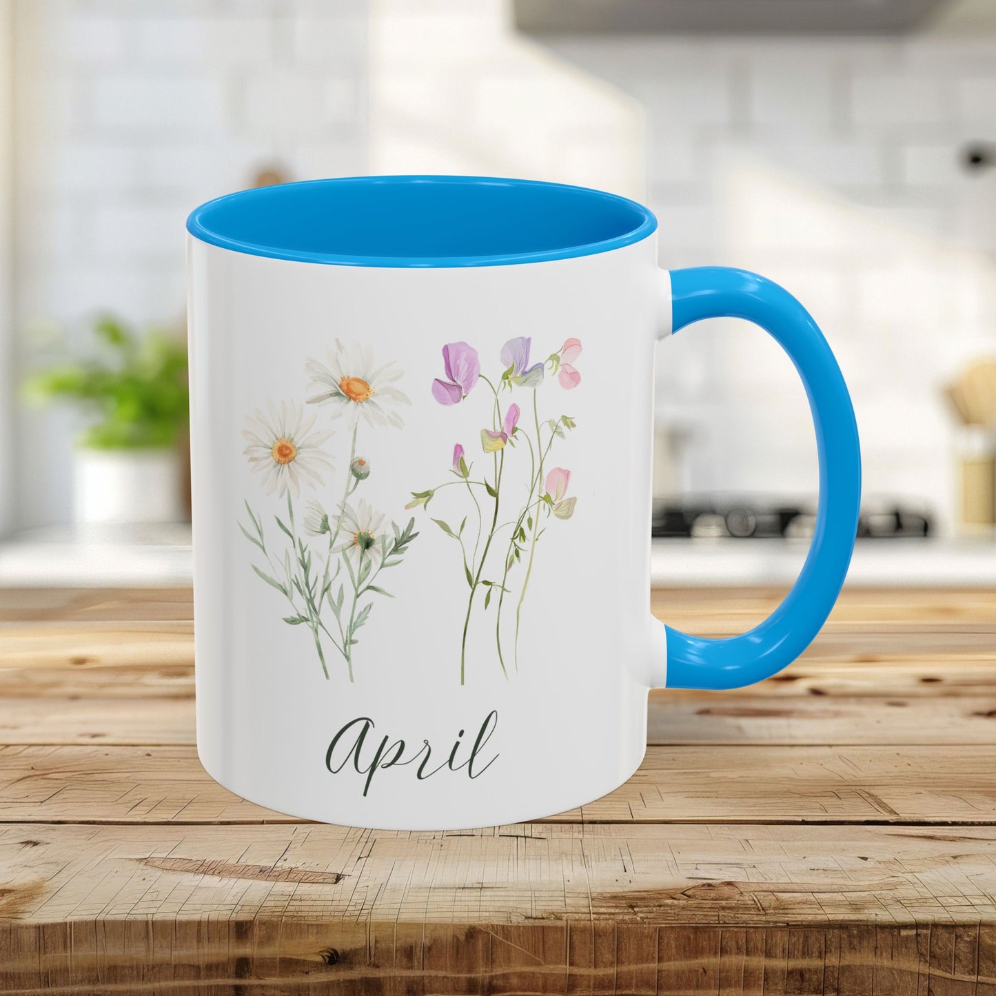 April Birth Month Flower Mug