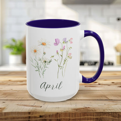 April Birth Month Flower Mug