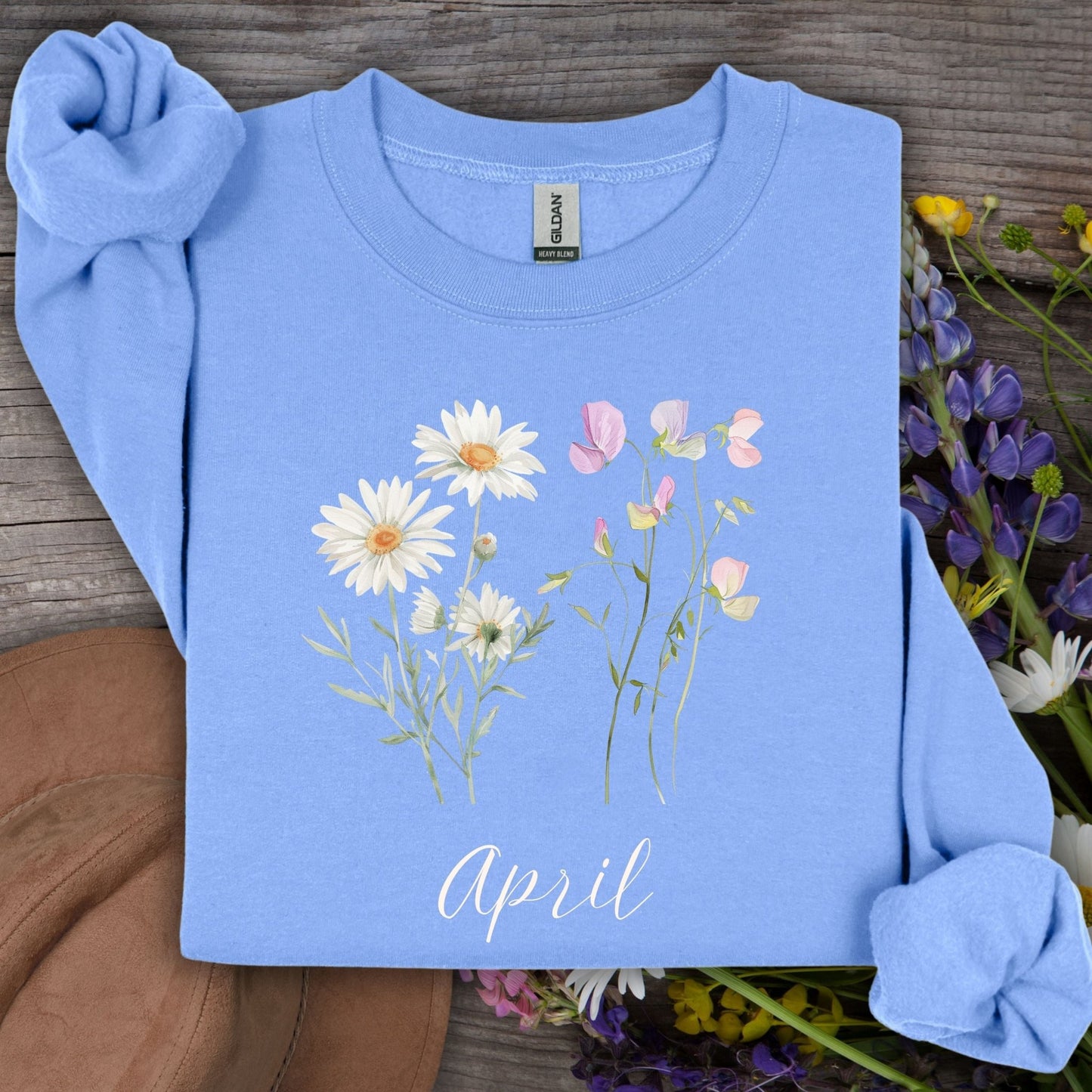April Birth Month Flower Sweatshirt — Daisy & Sweet Pea