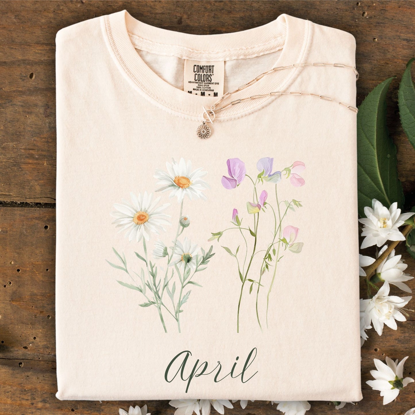 April Birth Month T‑Shirt — Daisy & Sweet Pea